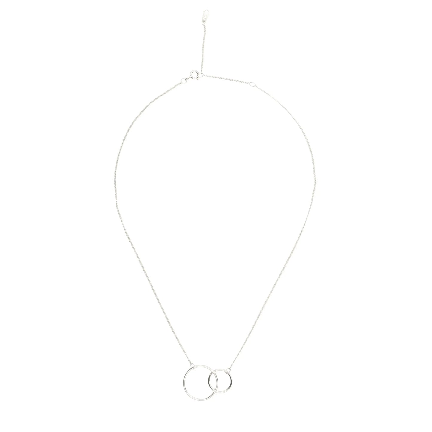 Two Circle Interlocking Pendant Necklace
